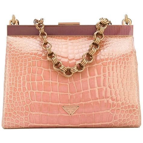 prada milano pink alligator pinkhandbag|prada galleria crocodile bag.